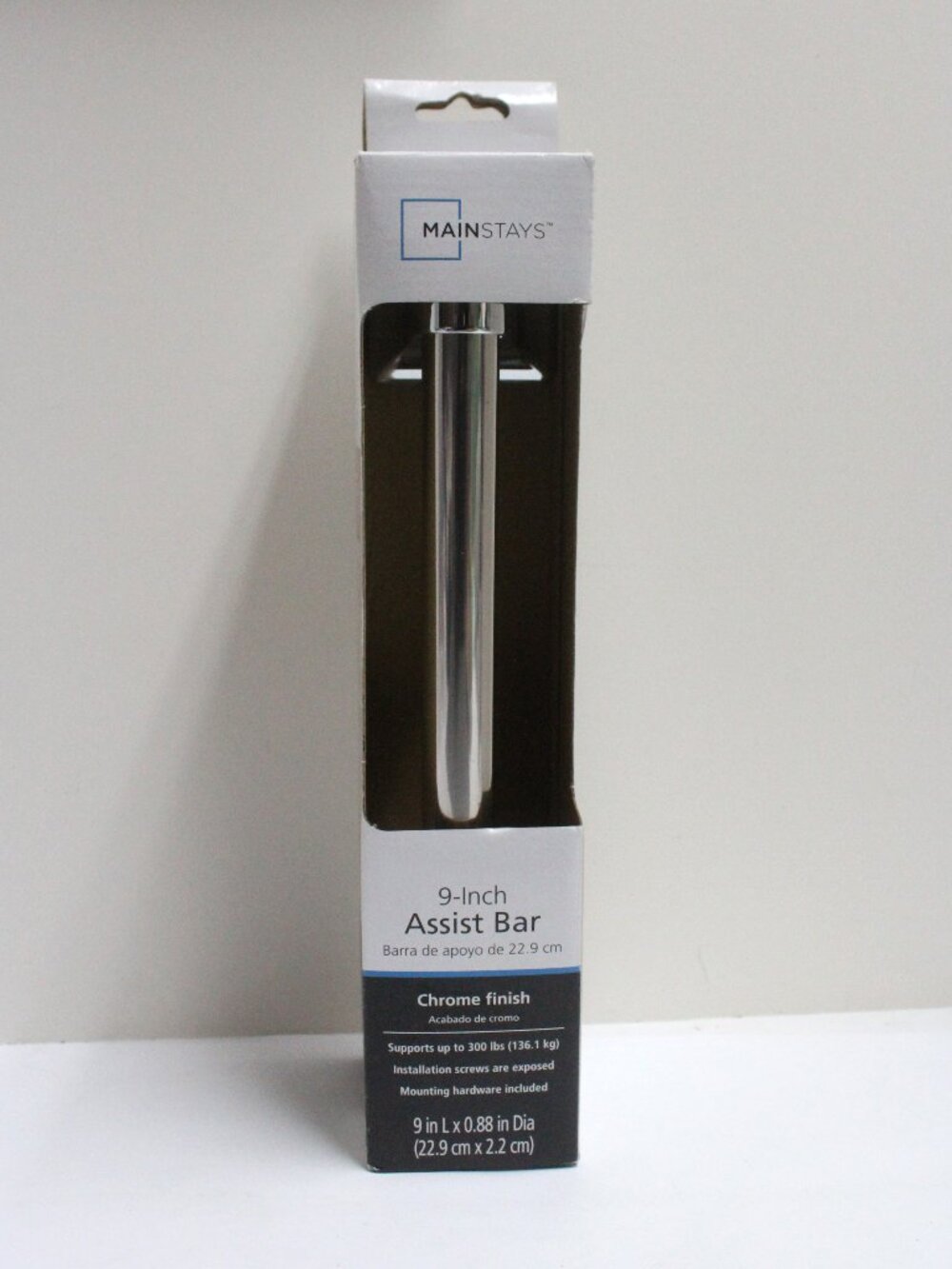 Main Stays Chrome Finish 9 Inch Assist Bar Including Hardware